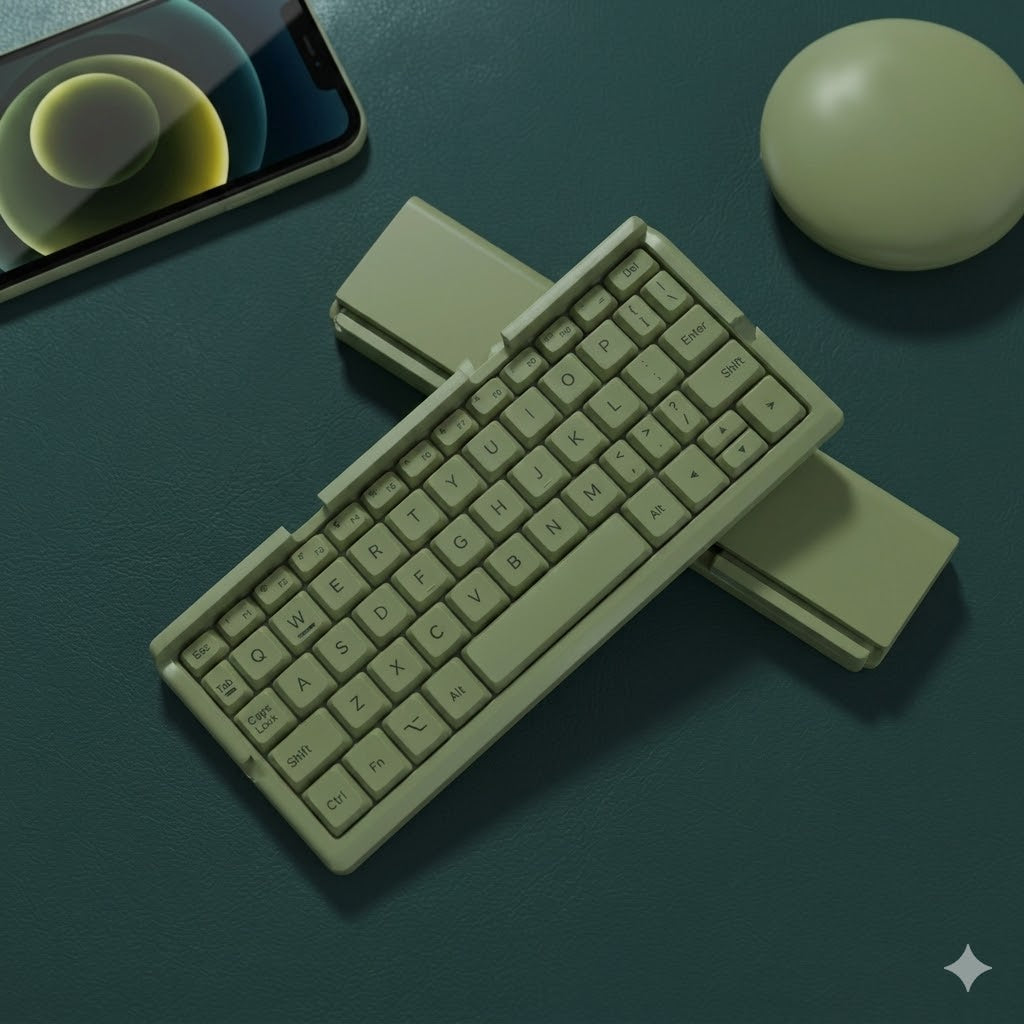 Mini Folding Bluetooth Keyboard Wireless Keypad Support3 Devices With Stand Rechargeable Foldable Keyboard For Phone Tablet