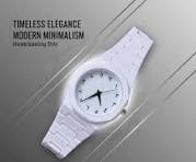 Minimalist White Analog Watch – Stylish Lightweight Fashion Wristwatch for Men & Women